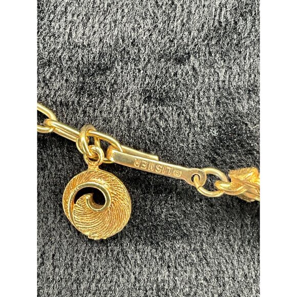 Vintage Lisner Gold-Tone Double Strand Necklace With Textured Beads & Faceted Ac - Picture 4 of 4